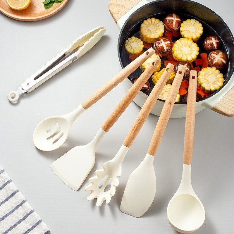 Ustensiles de cuisine | coffret en silicone et bois